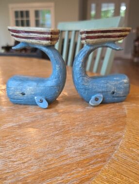 Set Of 2 Whale Nautical Boat Tealight Candle Holders, Decor